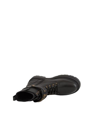 Stivali anfibi stringati Pinko Mia 07 in pelle nera in DONNA