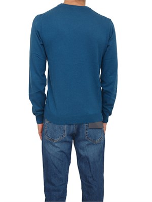 Maglia uomo Sun68 in lana e cotone blu in UOMO