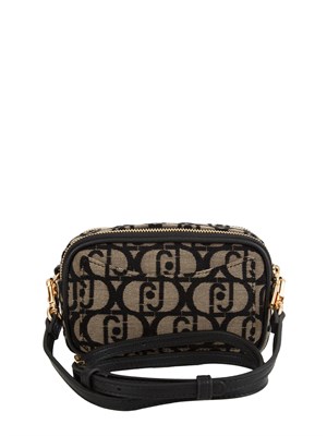 Borsa a tracolla Liu Jo in tessuto beige jacquard con logo all over in DONNA