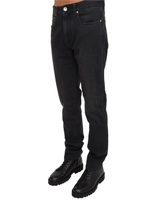 Jeans Corneliani in denim di cotone nero in UOMO