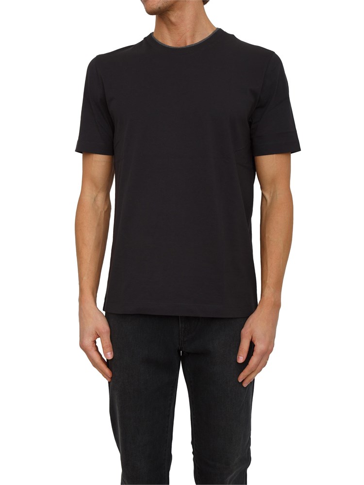 T-shirt Corneliani in jersey di cotone nero