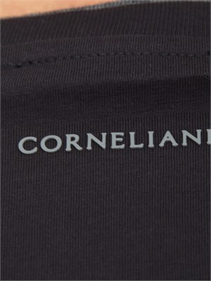 T-shirt Corneliani in jersey di cotone nero in UOMO