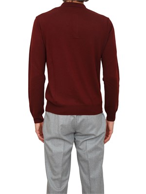 Polo Corneliani in pura lana vergine rosso in UOMO