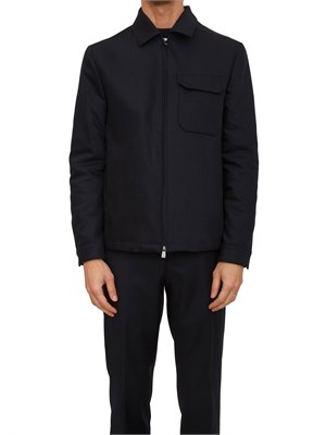 Giubbotto uomo Corneliani in misto cashmere e lana blu in UOMO