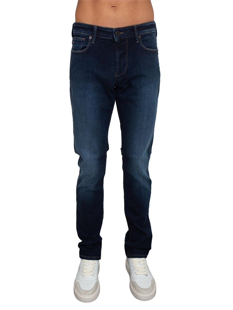 Jeans uomo Emporio Armani in cotone blu delavÉ
