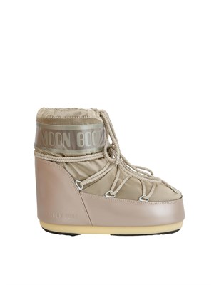 Moon Boot Low Glace unisex in raso platino in DONNA