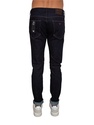 Jeans uomo Emporio Armani in cotone blu scuro in UOMO