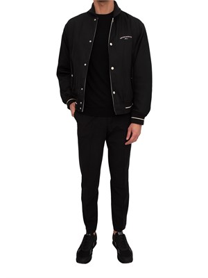 Giubbino bomber Emporio Armani nero leggermente lucido con logo in UOMO