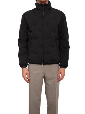 Giubbino Emporio Armani in nylon nero con intarsio micro aquile in UOMO
