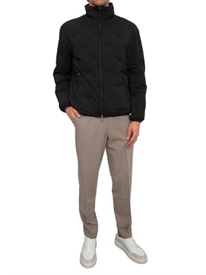 Giubbino Emporio Armani in nylon nero con intarsio micro aquile in UOMO