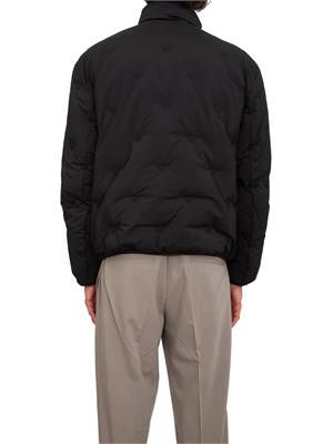 Giubbino Emporio Armani in nylon nero con intarsio micro aquile in UOMO