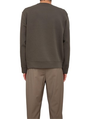 Felpa girocollo uomo Emporio Armani in double jersey verde in UOMO