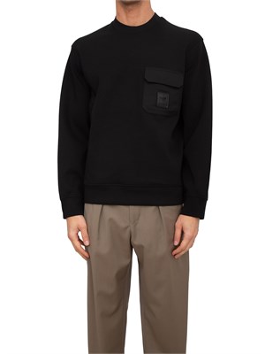 Felpa girocollo uomo Emporio Armani in double jersey nero in UOMO