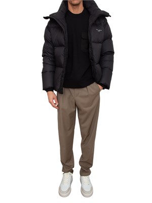 Felpa girocollo uomo Emporio Armani in double jersey nero in UOMO