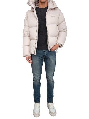 Maglia girocollo uomo Emporio Armani in pura lana vergine grigia in UOMO