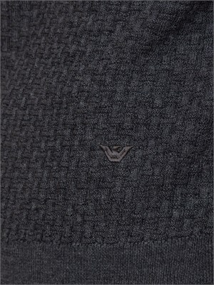 Maglia girocollo uomo Emporio Armani in pura lana vergine grigia in UOMO