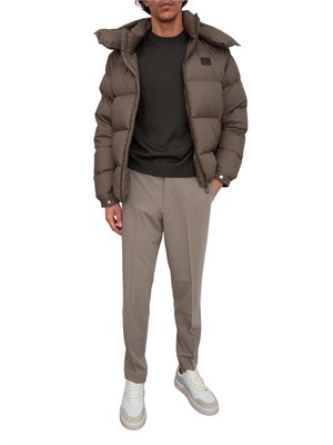 Maglia girocollo Emporio Armani in pura lana vergine verde in UOMO