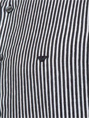 Camicia uomo Emporio Armani in misto cotone a righe blu in UOMO