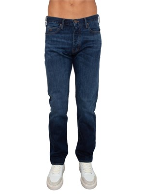 Jeans uomo Emporio Armani in cotone blu scuro in UOMO