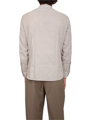 Camicia uomo Emporio Armani in misto cotone a righe beige in UOMO