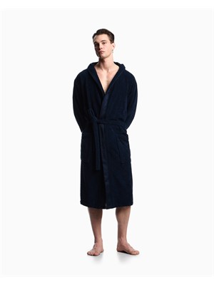 Accappatoio Emporio Armani in spugna blu in UOMO