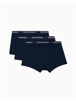 Pack 3 boxer Emporio Armani in cotone stretch blu in UOMO