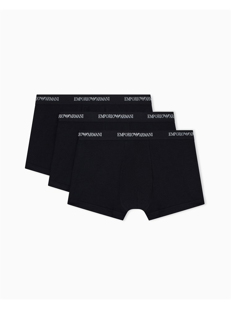 Pack 3 boxer Emporio Armani in cotone stretch nero