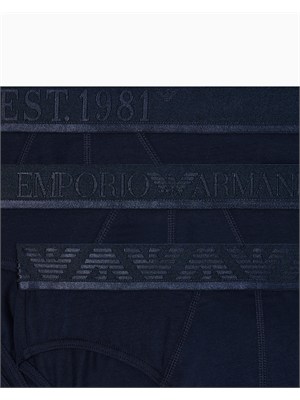 Pack 3 slip Emporio Armani in cotone stretch blu in UOMO