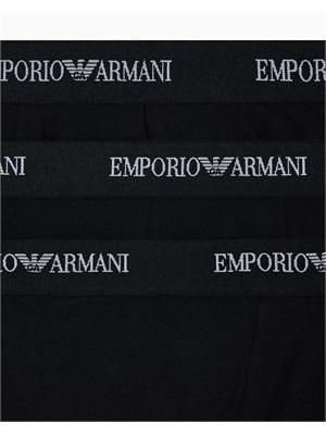 Pack 3 boxer Emporio Armani in cotone stretch nero in UOMO