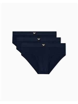 Pack 3 slip Emporio Armani in cotone stretch blu in UOMO