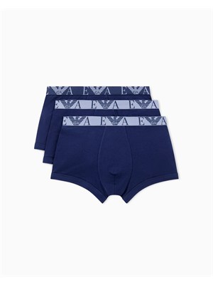 Pack 3 Boxer Emporio Armani in cotone stretch blu in UOMO