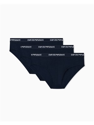 Pack 3 slip Emporio Armani in cotone stretch blu in UOMO