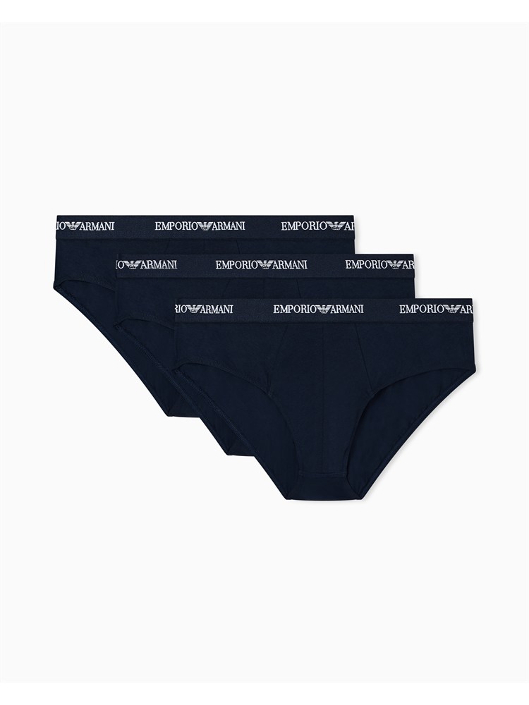 Pack 3 slip Emporio Armani in cotone stretch blu