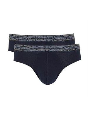 Emporio Armani Underwear – Pacco da 2 Slip Uomo in cotone blu in UOMO