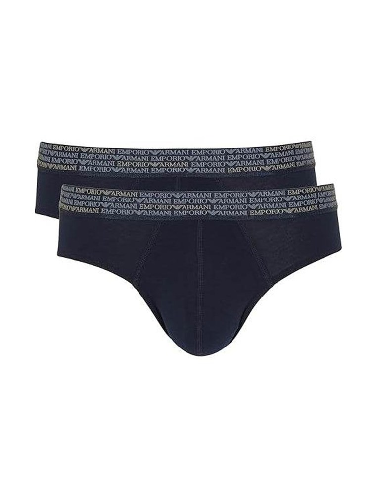 Emporio Armani Underwear – Pacco da 2 Slip Uomo in cotone blu