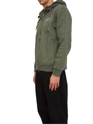 Tuta sportiva uomo EA7 Emporio Armani in cotone verde e nero in UOMO