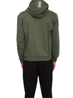 Tuta sportiva uomo EA7 Emporio Armani in cotone verde e nero in UOMO