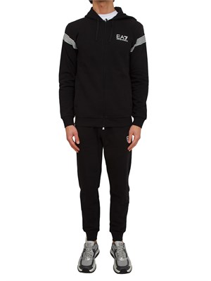 Tuta uomo EA7 Emporio Armani in jersey di cotone nero in UOMO