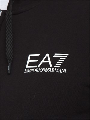 Tuta uomo EA7 Emporio Armani in jersey di cotone nero in UOMO