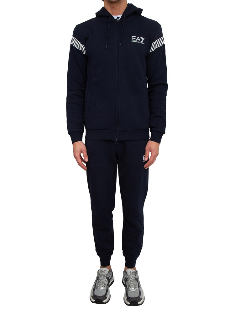 Tuta uomo EA7 Emporio Armani in jersey di cotone blu
