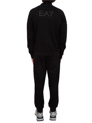 Tuta uomo EA7 Emporio Armani in cotone nero con logo dietro in UOMO