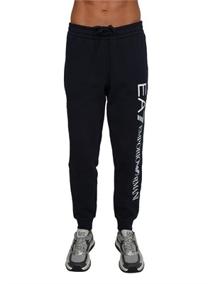 Pantaloni tuta uomo EA7 Emporio Armani in cotone blu con logo in UOMO