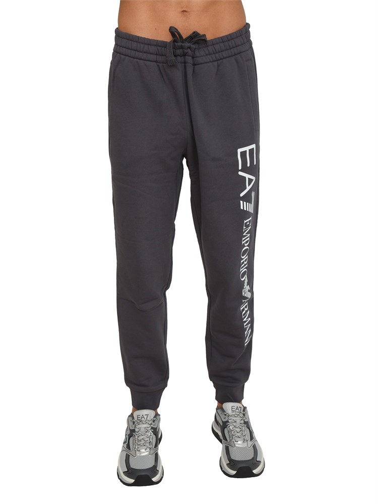 Pantaloni tuta uomo EA7 Emporio Armani in cotone grigio con logo