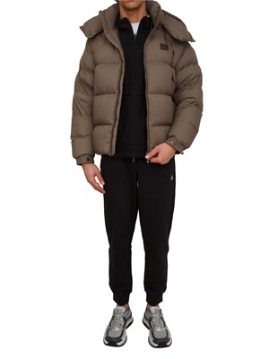 Tuta uomo EA7 Emporio Armani (felpa+pantalone) in cotone nero con logo in UOMO