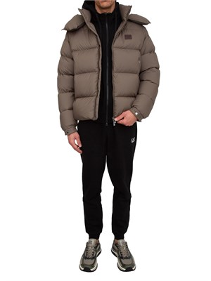 Tuta sportiva nera EA7 con cappuccio Core Identity in misto cotone in UOMO