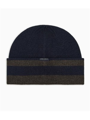 Berretto Armani Exchange in lana blu in UOMO