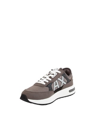 Sneakers Armani Exchange uomo in nylon e suede grigio taupe in UOMO