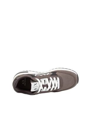 Sneakers Armani Exchange uomo in nylon e suede grigio taupe in UOMO