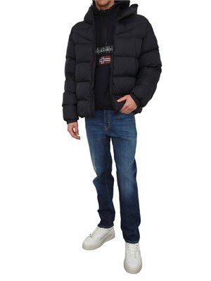 Giubbino Molveno Napapijri in tessuto tecnico nero in UOMO