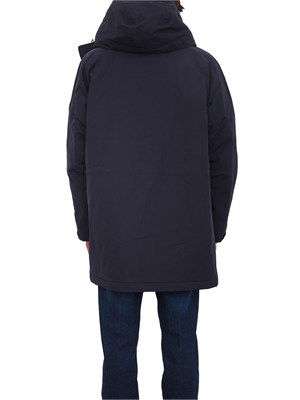 Parka lungo Diries Napapijri in tessuto tecnico blu in UOMO